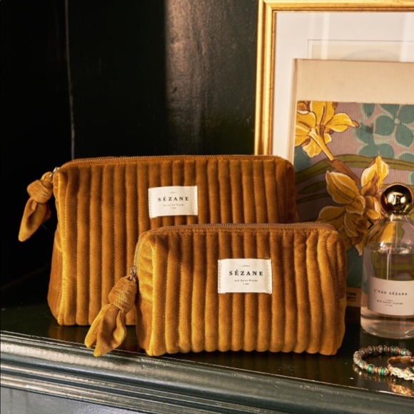 Sezane Handbags - Sezane Organic Golden Velvet Large Bag.